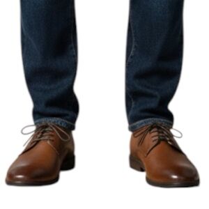 NWT H&M Men’s Brown Faux Leather Oxfords Classic Style Size 8.5